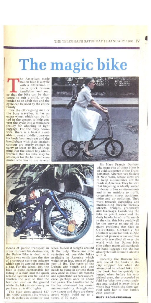-19910112 Delhi Telegraph article about mfd The Magic Bike FULL